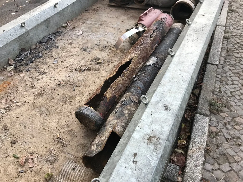Korrodierte Rohrleitungen